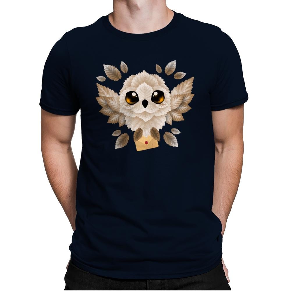 Owl mail of leaves - Mens Premium T-Shirts RIPT Apparel Small / Midnight Navy