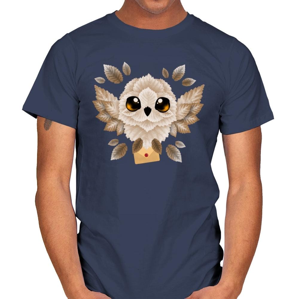 Owl mail of leaves - Mens T-Shirts RIPT Apparel Small / Navy