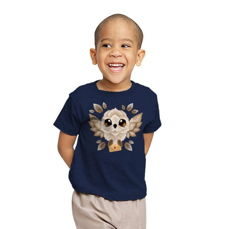 Owl mail of leaves - Youth T-Shirts RIPT Apparel X-small / Navy