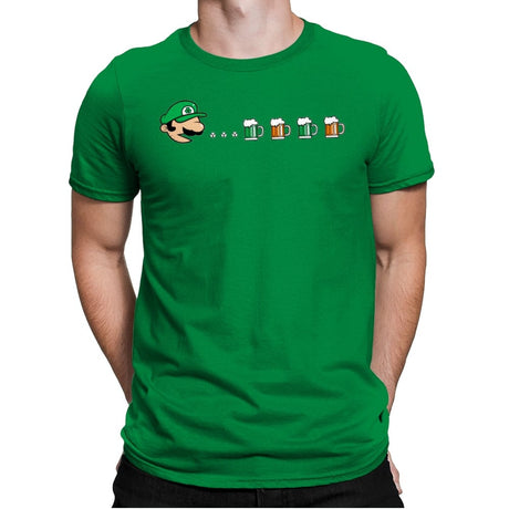 Pac-Luigi's St. Paddy's Day - Mens Premium T-Shirts RIPT Apparel Small / Kelly