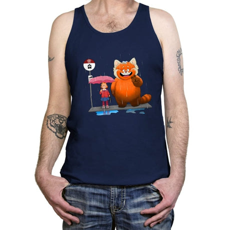 Panda Bus Stop - Tanktop Tanktop RIPT Apparel X-Small / Navy