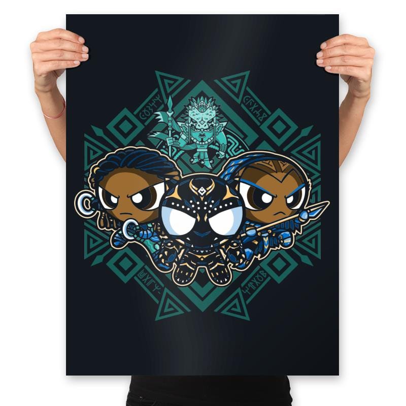 Pantherpuff Girls Forever - Prints Posters RIPT Apparel 18x24 / Black