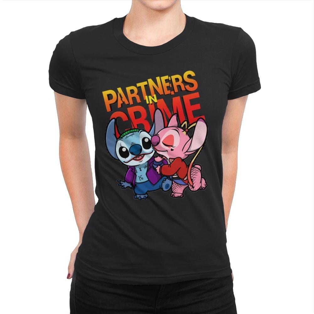 Partners in Crime - Womens Premium T-Shirts RIPT Apparel Small / Black