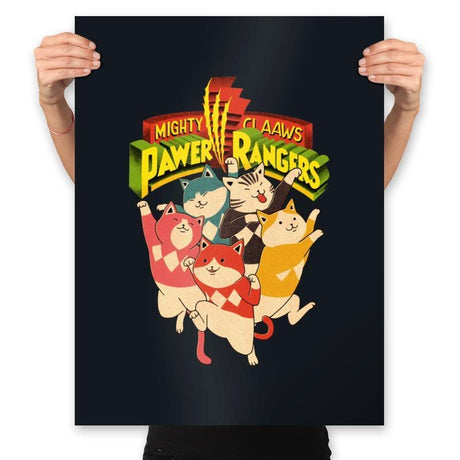 Pawer Rangers - Prints Posters RIPT Apparel 18x24 / Black