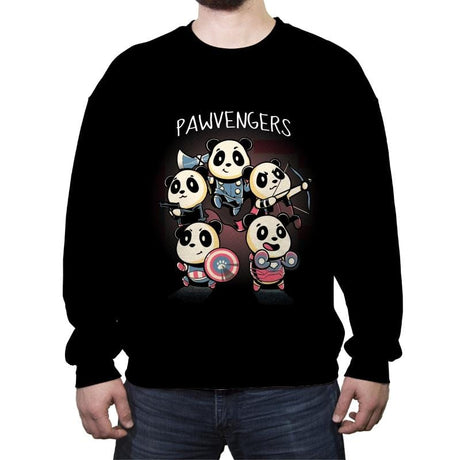 Pawvengers - Crew Neck Sweatshirt Crew Neck Sweatshirt RIPT Apparel Small / Black