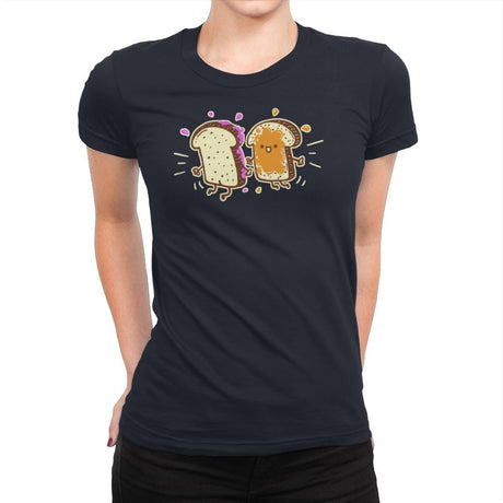 PB & J - Womens Premium T-Shirts RIPT Apparel Small / Midnight Navy