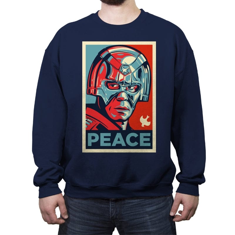 Peace - Crew Neck Sweatshirt Crew Neck Sweatshirt RIPT Apparel Small / Navy