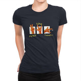 Peace, Love and Thwip! - Womens Premium T-Shirts RIPT Apparel Small / Midnight Navy