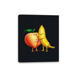 Peach and Banana Cute Friends - Canvas Wraps Canvas Wraps RIPT Apparel 8x10 / Black