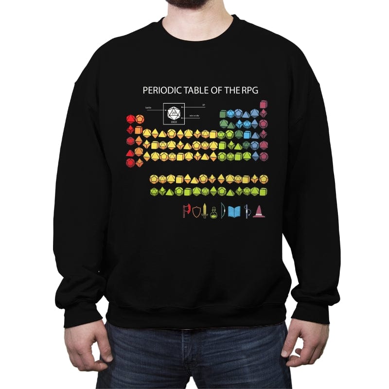 Periodic Table of the RPG - Crew Neck Sweatshirt Crew Neck Sweatshirt RIPT Apparel Small / Black