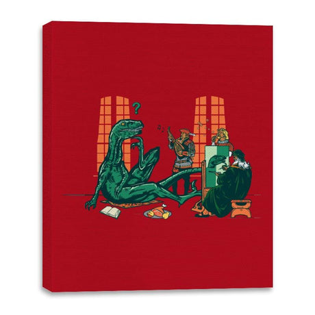 Philosoraptor Oil on Wood - Canvas Wraps Canvas Wraps RIPT Apparel 16x20 / Red