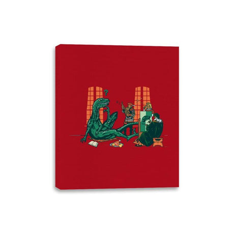 Philosoraptor Oil on Wood - Canvas Wraps Canvas Wraps RIPT Apparel 8x10 / Red