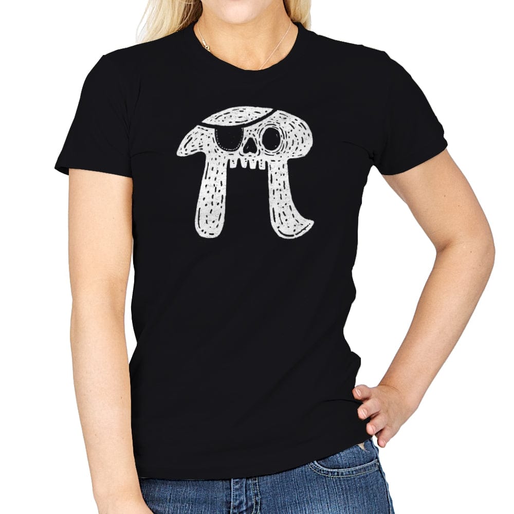 Pi-rate Skull - Womens T-Shirts RIPT Apparel Small / Black