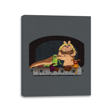 Piggy the Hutt - Canvas Wraps Canvas Wraps RIPT Apparel 11x14 / Charcoal