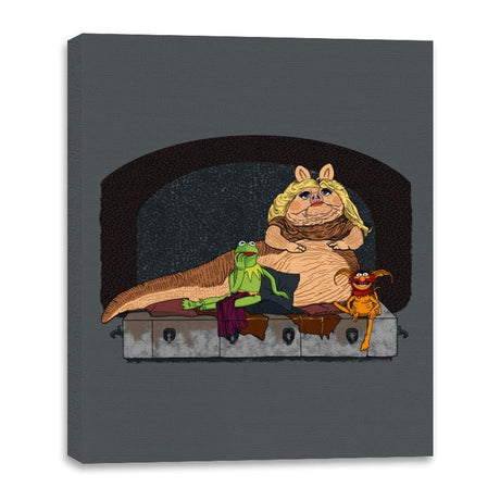 Piggy the Hutt - Canvas Wraps Canvas Wraps RIPT Apparel 16x20 / Charcoal