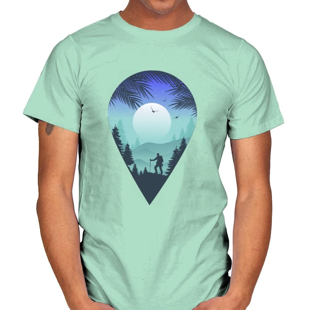 Pin Your Destination - Mens T-Shirts RIPT Apparel Small / Mint Green