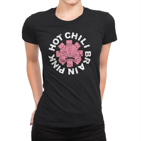 Pink Hot Chili Brain - Womens Premium T-Shirts RIPT Apparel Small / Black