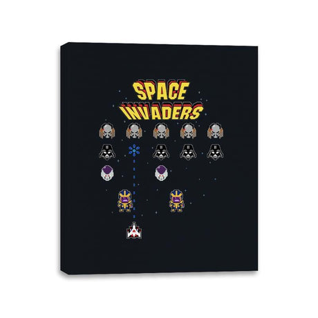 Pixel Invaders - Canvas Wraps Canvas Wraps RIPT Apparel 11x14 / Black