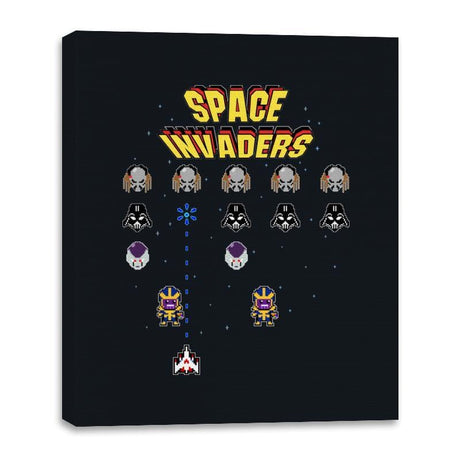 Pixel Invaders - Canvas Wraps Canvas Wraps RIPT Apparel 16x20 / Black