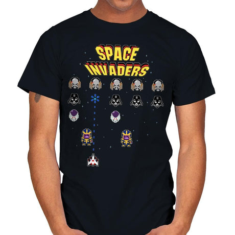 Pixel Invaders - Mens T-Shirts RIPT Apparel Small / Black