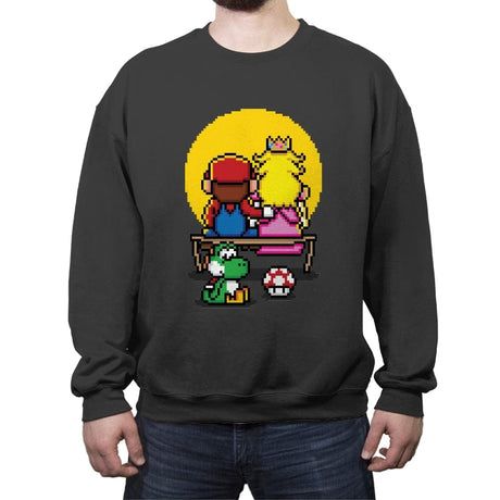 Pixel Love - Crew Neck Sweatshirt Crew Neck Sweatshirt RIPT Apparel Small / Charcoal