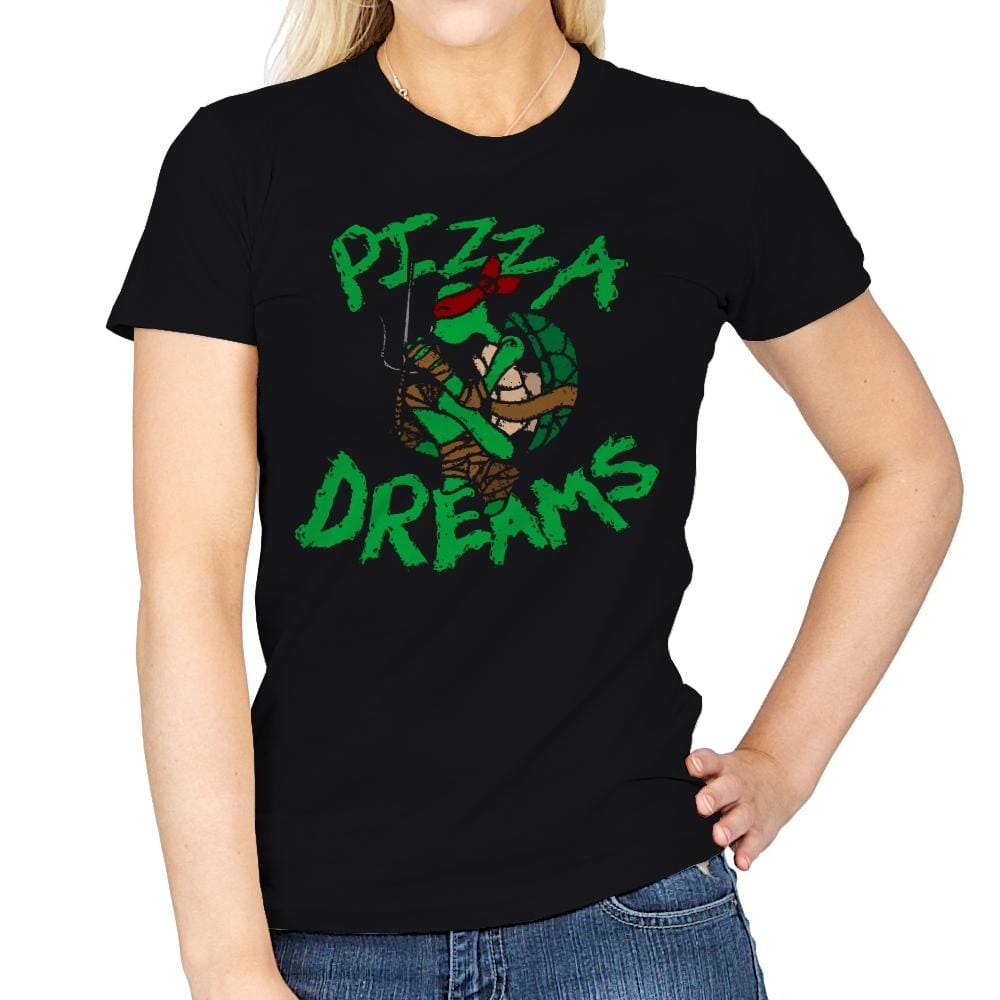 Pizza Dreams - Womens T-Shirts RIPT Apparel Small / Black