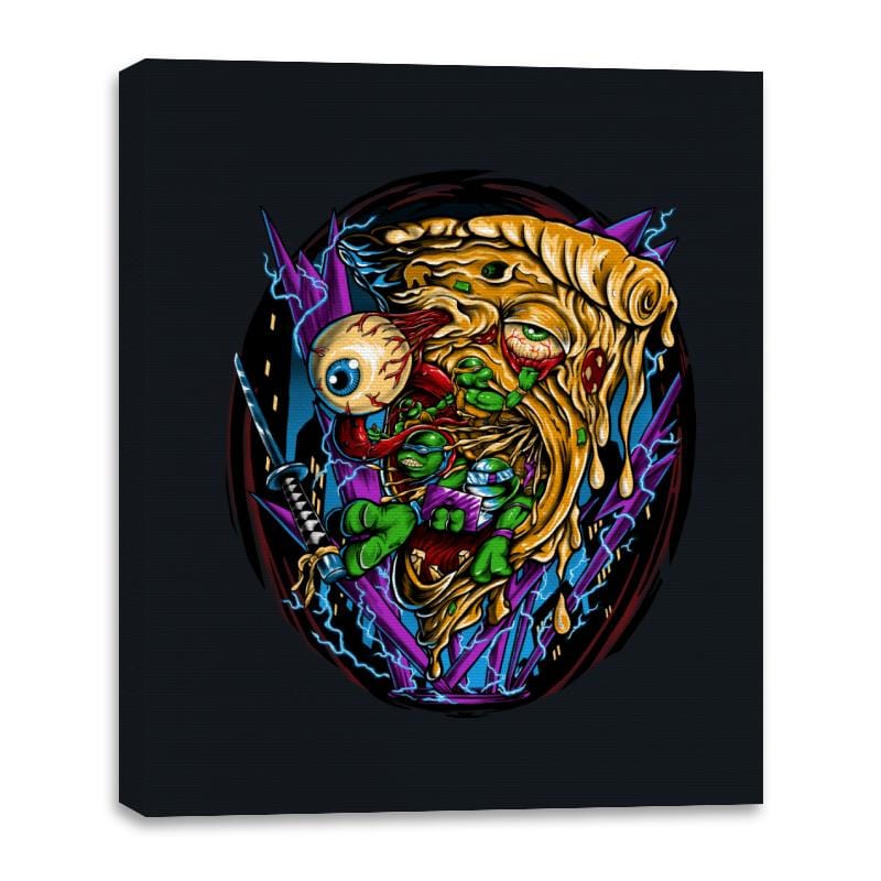 Pizza Fight - Canvas Wraps Canvas Wraps RIPT Apparel 16x20 / Black