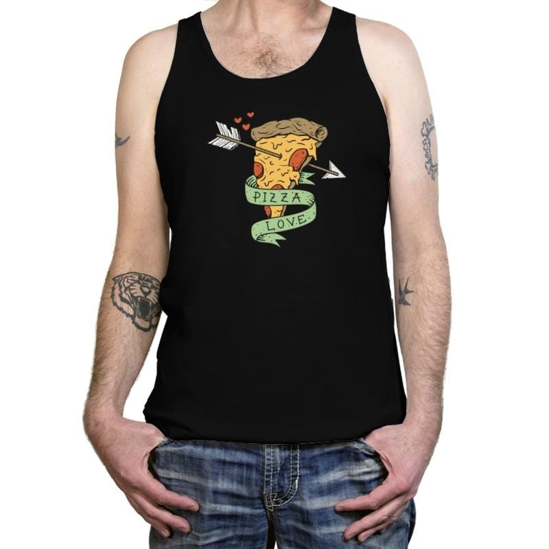 Pizza Love - Tanktop Tanktop RIPT Apparel X-Small / Black