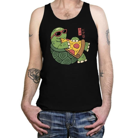 Pizza Turtle - Tanktop Tanktop RIPT Apparel X-Small / Black