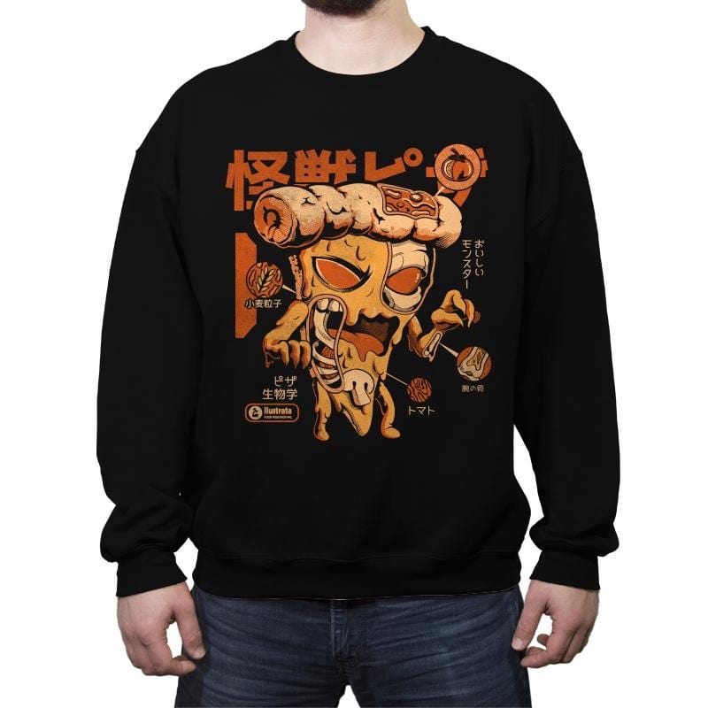 Pizzazilla X-Ray - Crew Neck Sweatshirt Crew Neck Sweatshirt RIPT Apparel Small / Black