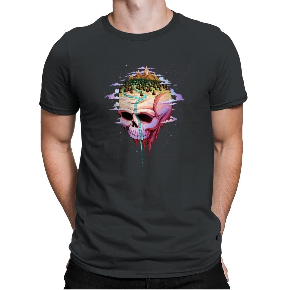 Planet Skull - Mens Premium T-Shirts RIPT Apparel Small / Heavy Metal