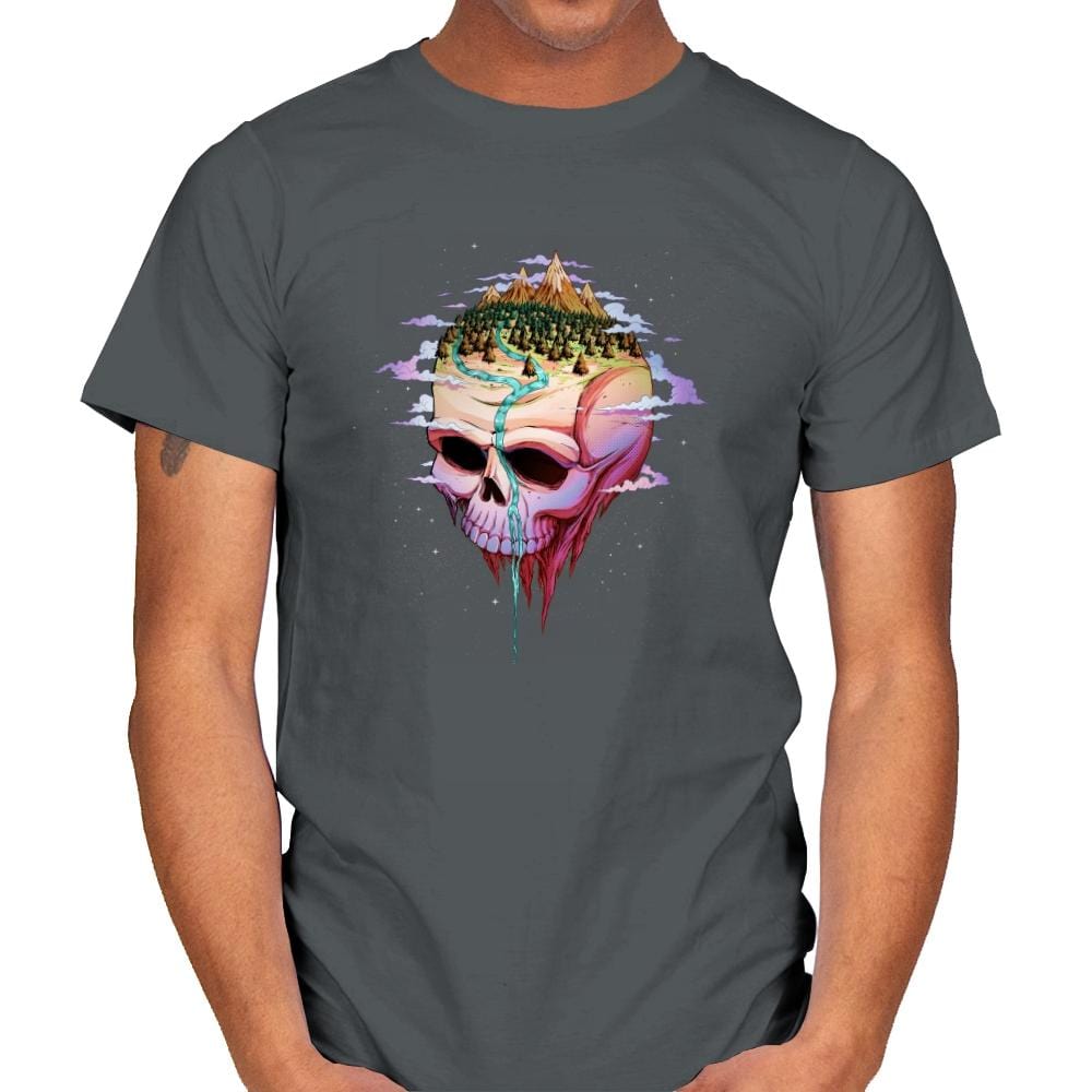 Planet Skull - Mens T-Shirts RIPT Apparel Small / Charcoal