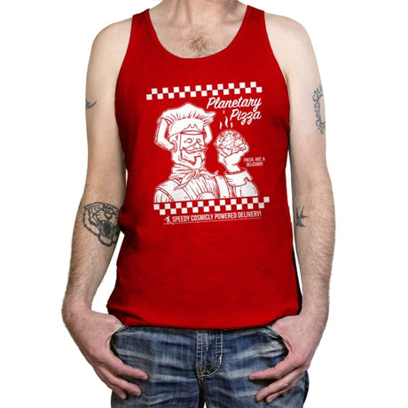 Planetary Pizza - Tanktop Tanktop RIPT Apparel X-Small / Red