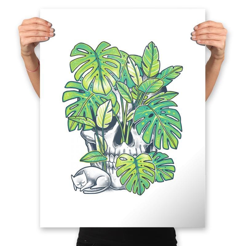 Plant Skull - Prints Posters RIPT Apparel 18x24 / White