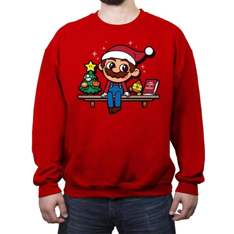 Plumber on the Shelf - Crew Neck Sweatshirt Crew Neck Sweatshirt RIPT Apparel Small / Red