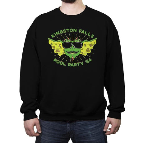 Pool Party '84 - Crew Neck Sweatshirt Crew Neck Sweatshirt RIPT Apparel Small / Black