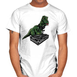 Poor T-Rex DJ - Mens T-Shirts RIPT Apparel Small / White