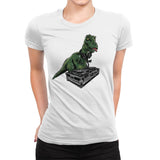 Poor T-Rex DJ - Womens Premium T-Shirts RIPT Apparel Small / White