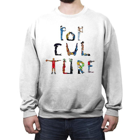 Pop Abecedary - Crew Neck Sweatshirt Crew Neck Sweatshirt RIPT Apparel Small / White