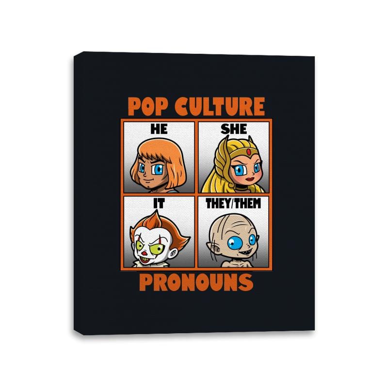 Pop Culture Pronouns - Canvas Wraps Canvas Wraps RIPT Apparel 11x14 / Black