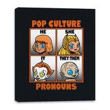 Pop Culture Pronouns - Canvas Wraps Canvas Wraps RIPT Apparel 16x20 / Black