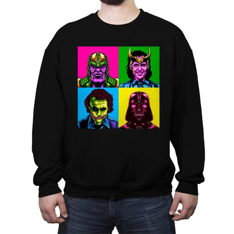 Pop Villain - Crew Neck Sweatshirt Crew Neck Sweatshirt RIPT Apparel Small / Black