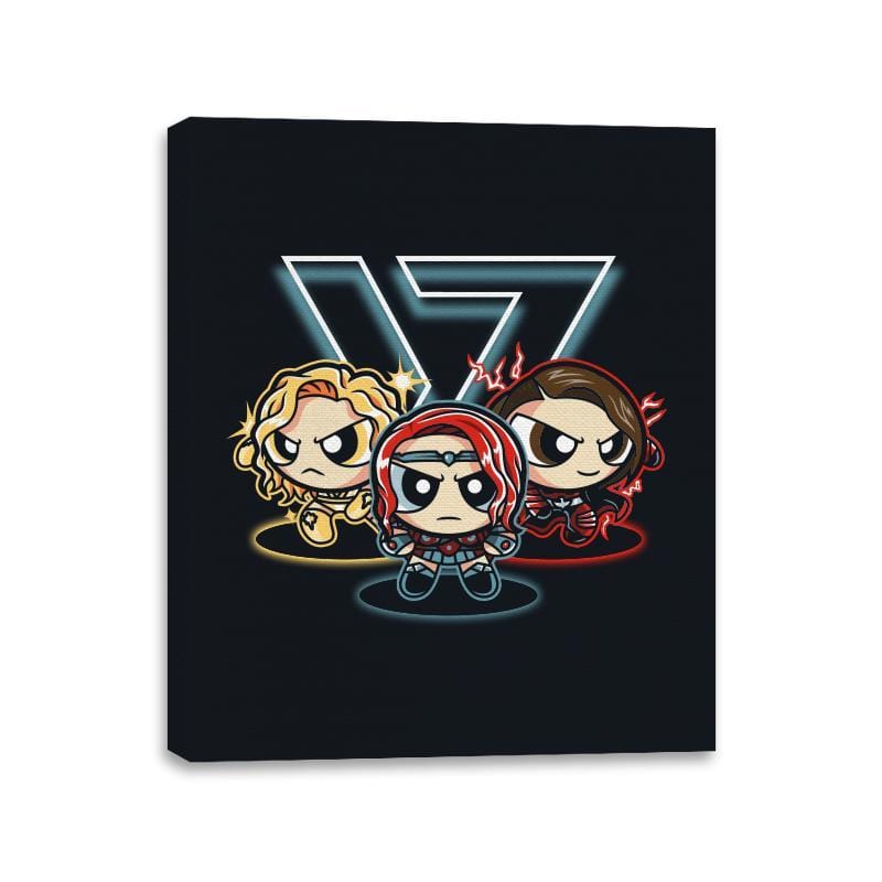 Power Supes Girls - Canvas Wraps Canvas Wraps RIPT Apparel 11x14 / Black