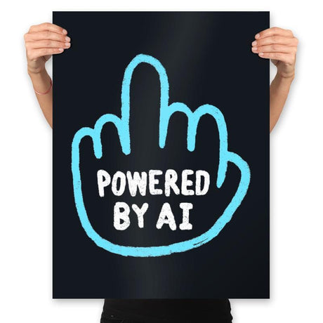Powered by AI. - Prints Posters RIPT Apparel 18x24 / Black