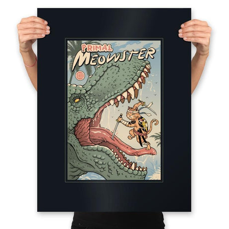 Primal Meowster - Prints Posters RIPT Apparel 18x24 / Black