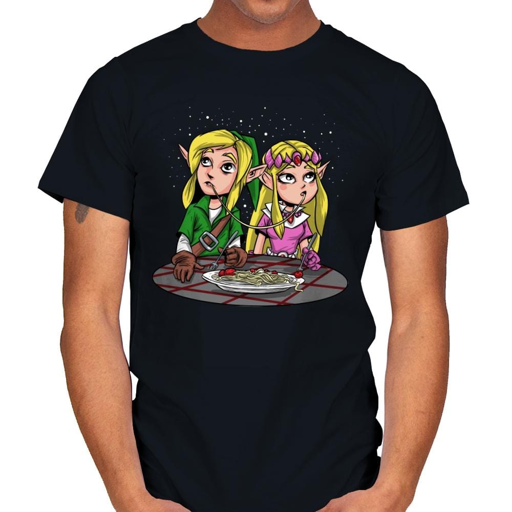 Princess and the Hero - Mens T-Shirts RIPT Apparel Small / Black