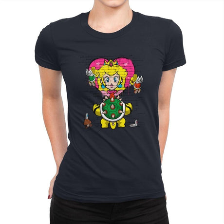 Princess Graffiti - Womens Premium T-Shirts RIPT Apparel Small / Midnight Navy