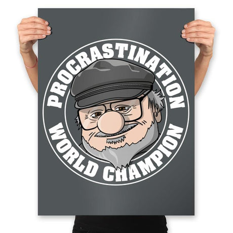 Procrastination Champion - Prints Posters RIPT Apparel 18x24 / Charcoal