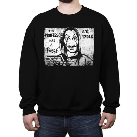 Professor's Posse - Crew Neck Sweatshirt Crew Neck Sweatshirt RIPT Apparel Small / Black