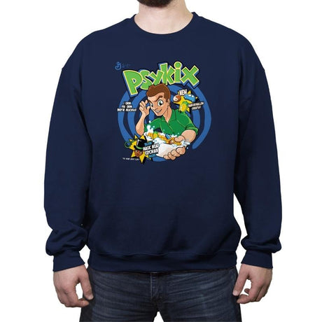 Psykix Cereal - Crew Neck Sweatshirt Crew Neck Sweatshirt RIPT Apparel Small / Navy